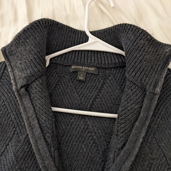 Banana Republic Factory Grey Ribbed Zip-up Cardigan Sweater - Picture 5 of 8